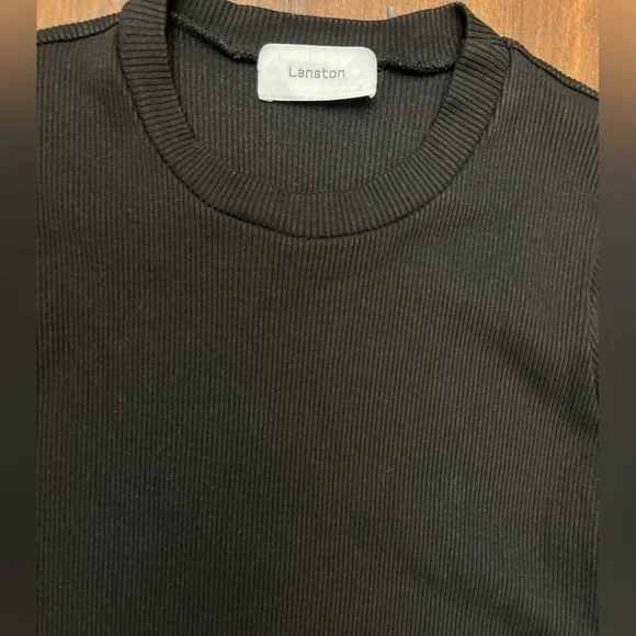 Lanston Ribbed Knit Midi Dress Size Small Black Bodycon Revolve Party Sleek Sexy - Picture 5 of 15